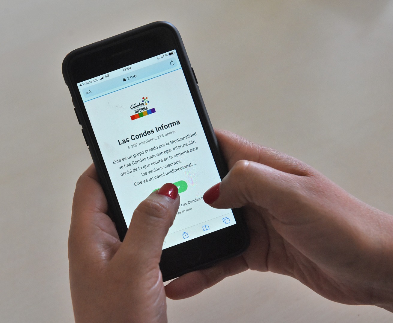 Las Condes informa a través de App Telegram