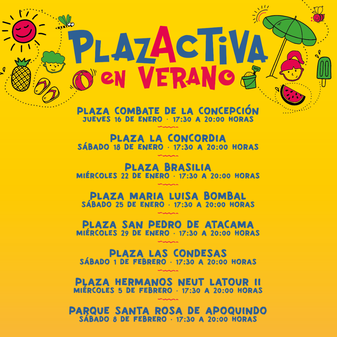 Calendario de Vive tu Plaza en verano.
